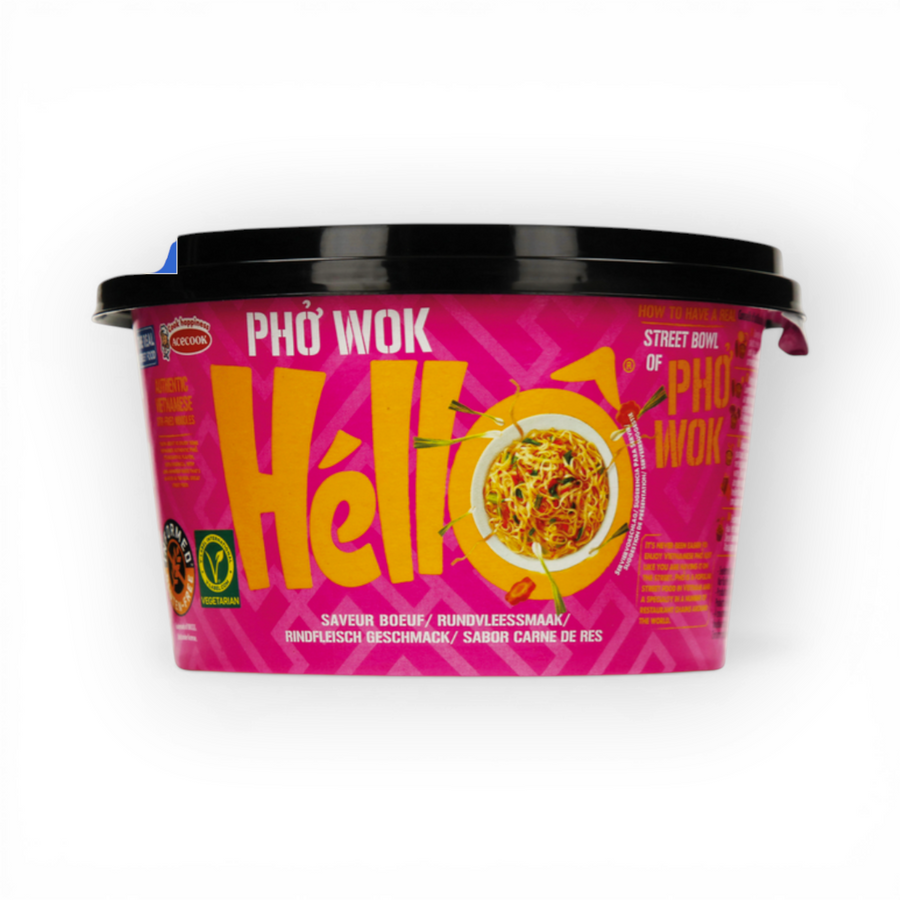 Acecook Hello Pho Wok Inst. Noodles Beef 76gr
