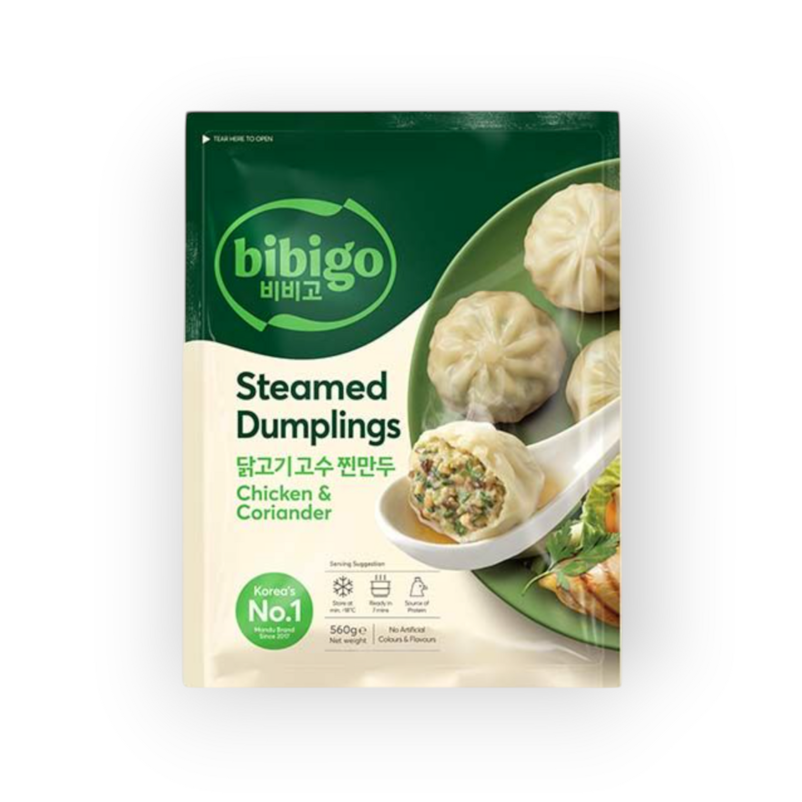Bibigo DV Steamed Dumpling Chicken Coriander 560gr