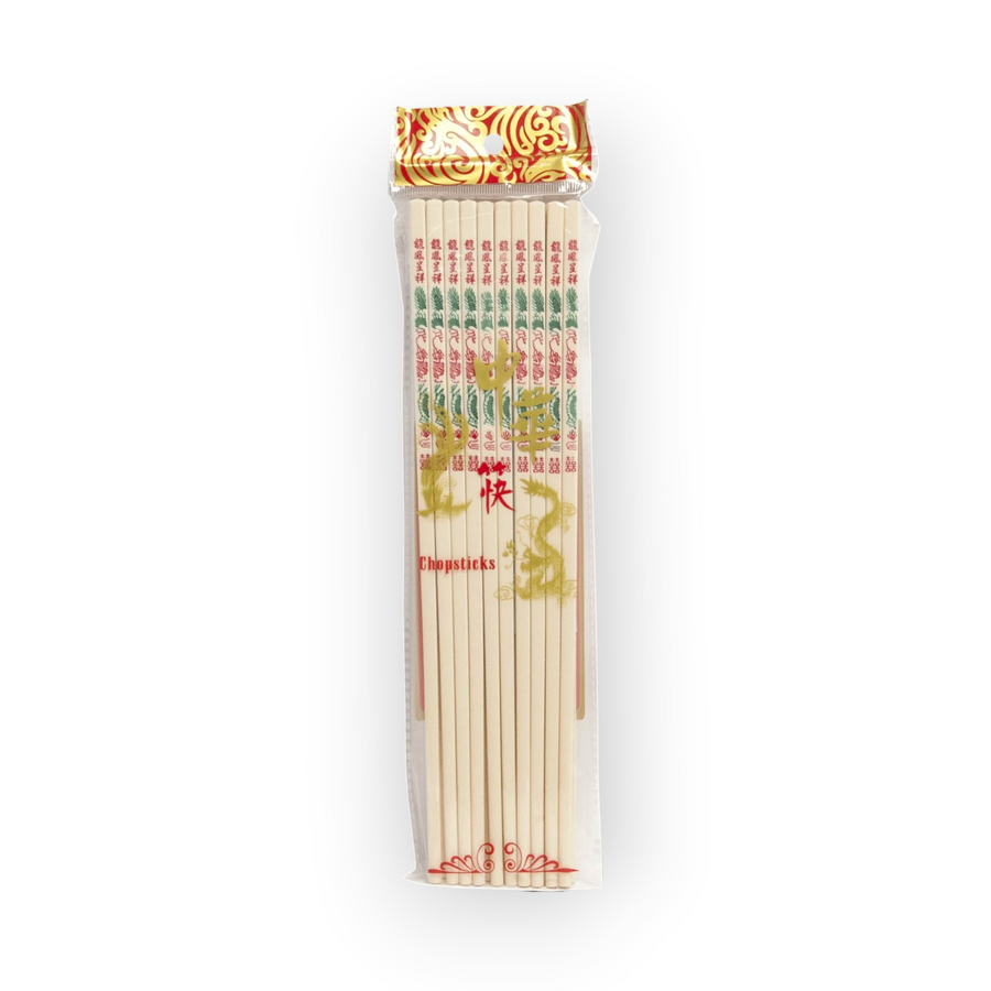 Eetstokjes Melamine Wit met Dragon & Phoenix Opdruk 10paar