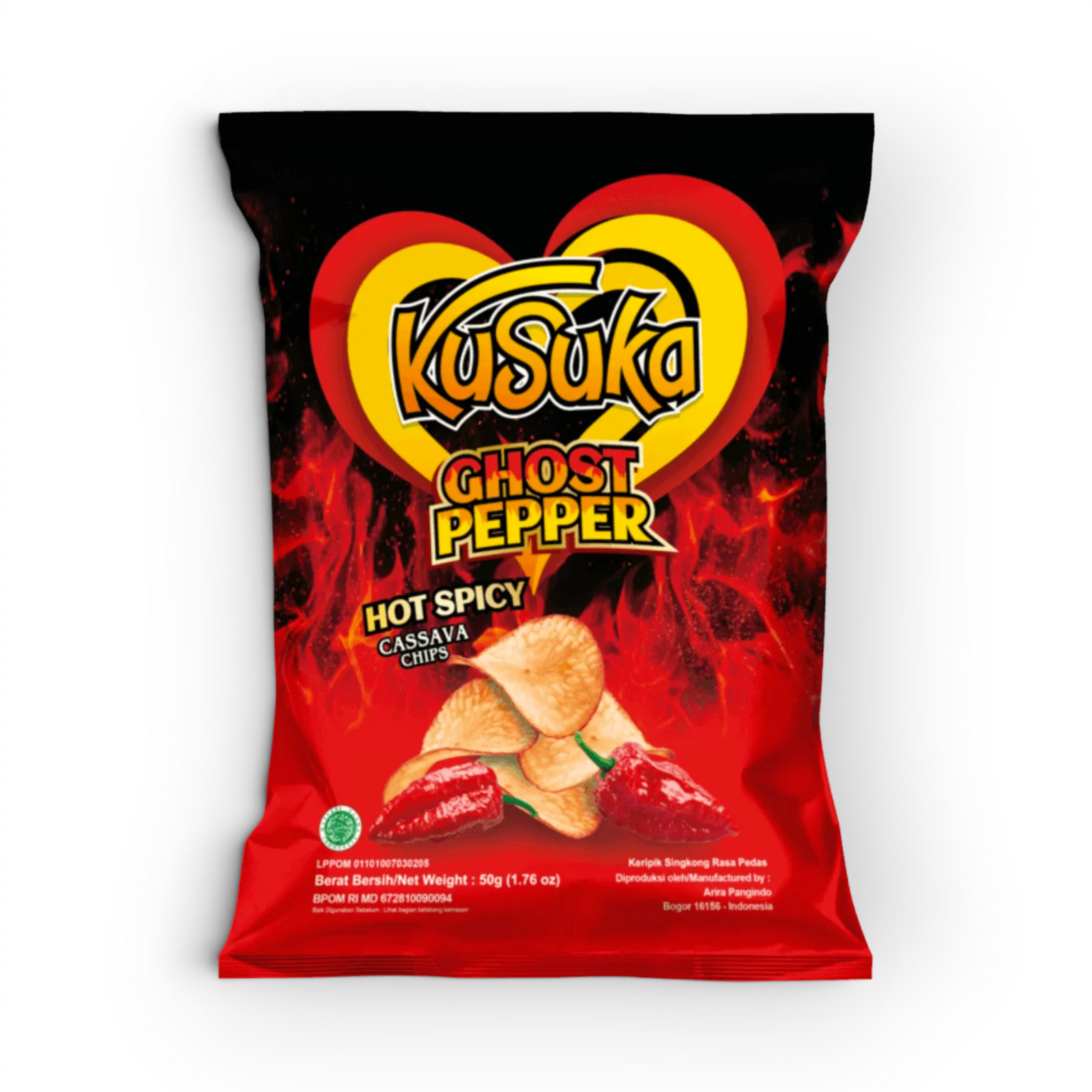 Kusuka Cassave Chips Ghost Pepper 50gr