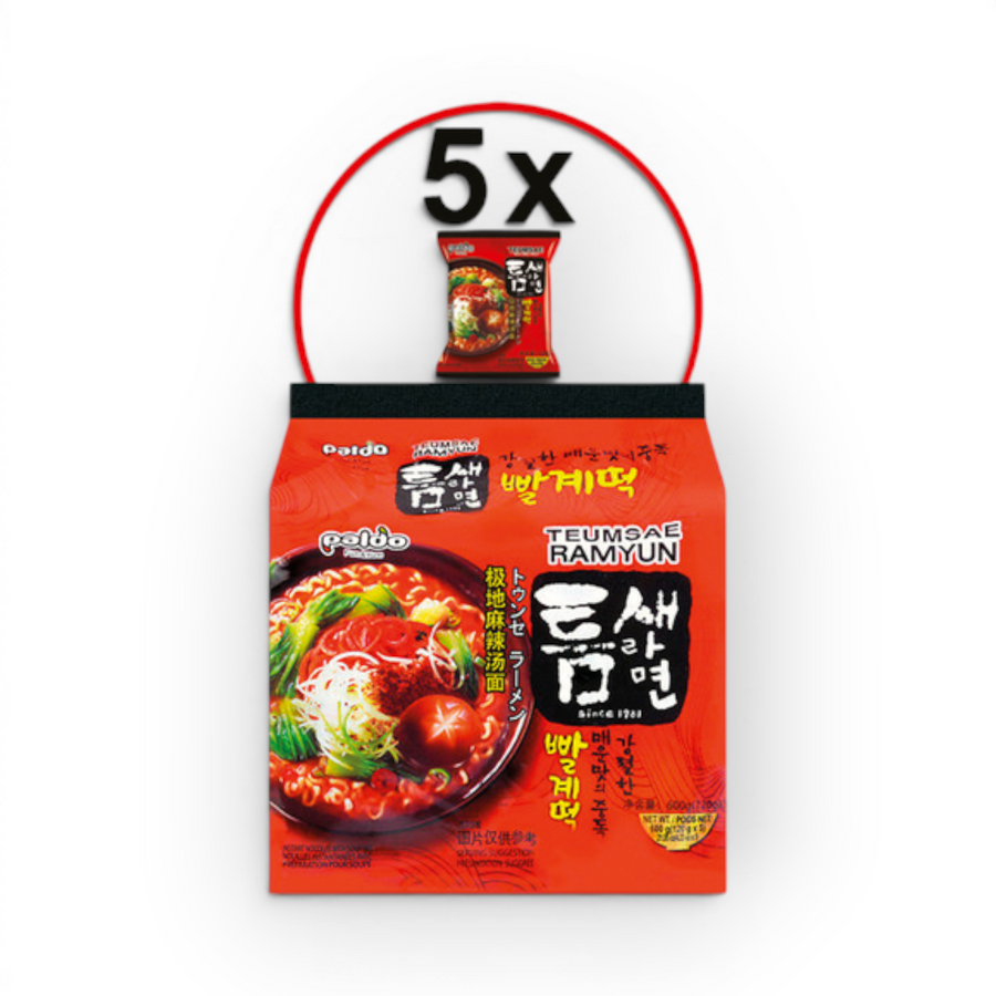 Paldo Teumsae Ramen Hot 120gr 5-pak