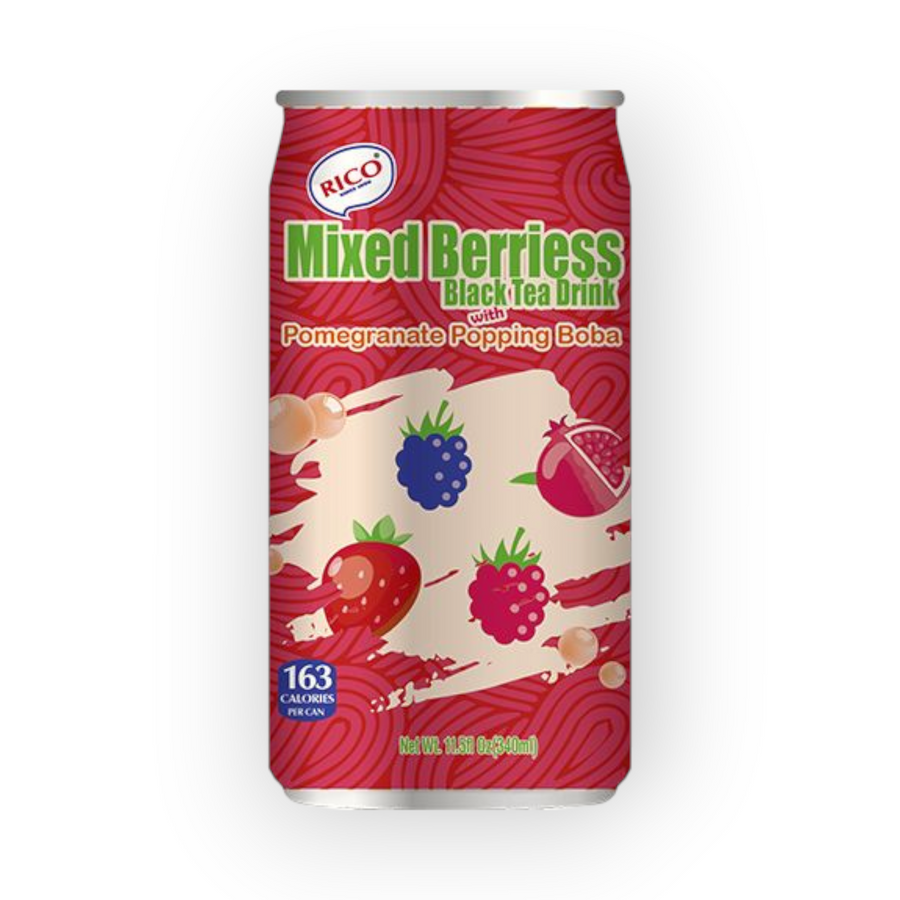 Rico Berry Black Tea Pomegrate Popping 340ml +statiegeld