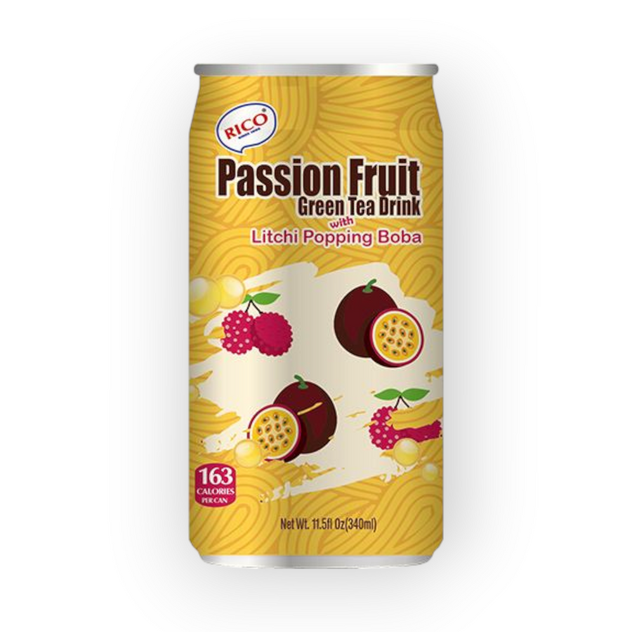 Rico Passion Fruit Green Tea Lychee Popping 340ml+statiegeld