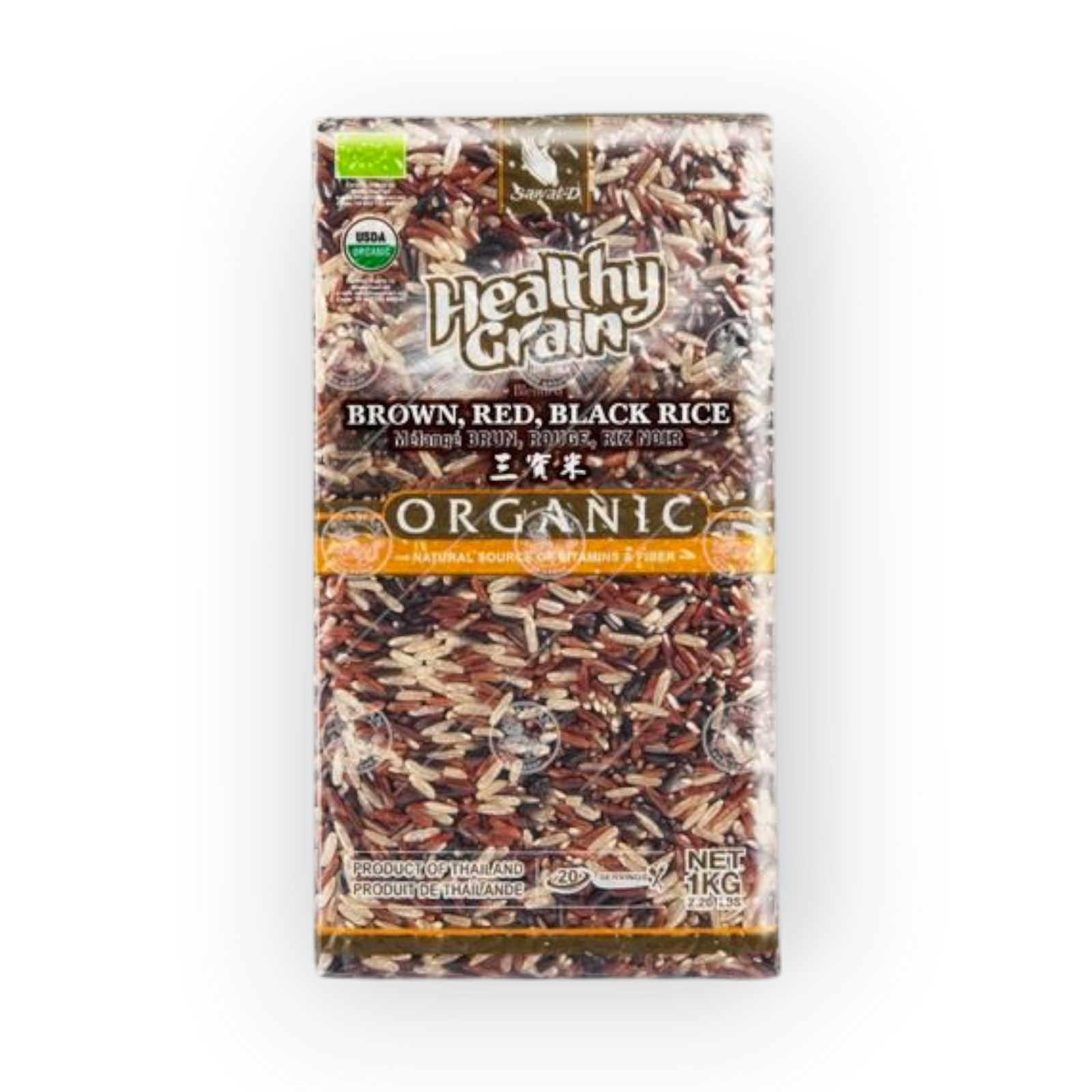 Sawat-D Organic Trio Rice Brown Red & Black 1kg