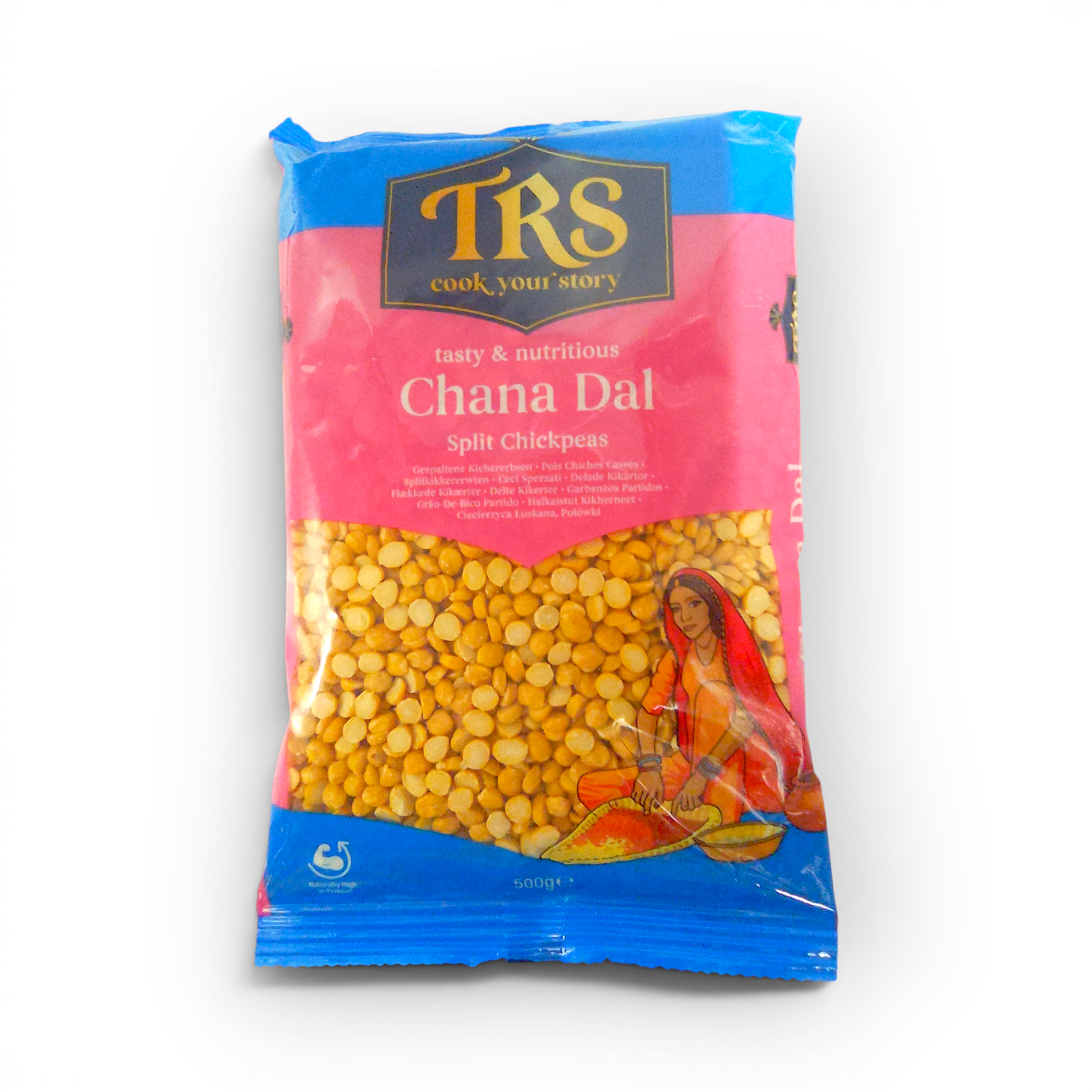 Chana Dal(Halve Gepolijste Kikkererwten) 500gr zak