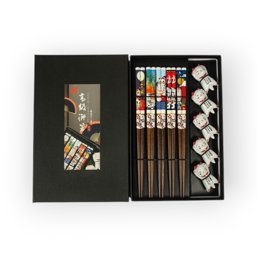 Lucky Cat Chopstick set 5