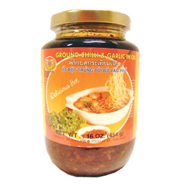 Gemalen Chili in Knoflook Olie 454gr